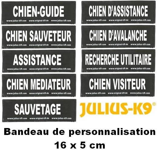 Bandes de personnalisation (type utilitaire) 16 x 5 cm pour harnais Julius K-9