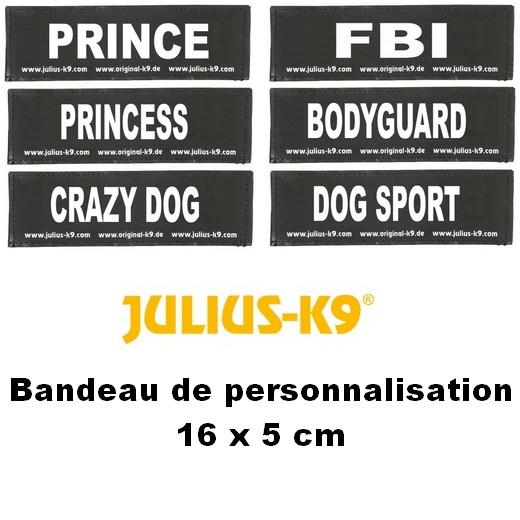 Bandes de personnalisation 16 x 5 cm pour harnais Julius K-9