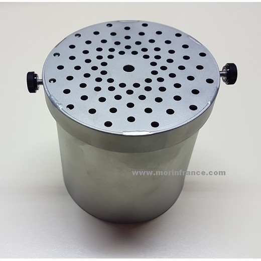 Plaque support pour ligne de détection / pot inox cylindrique