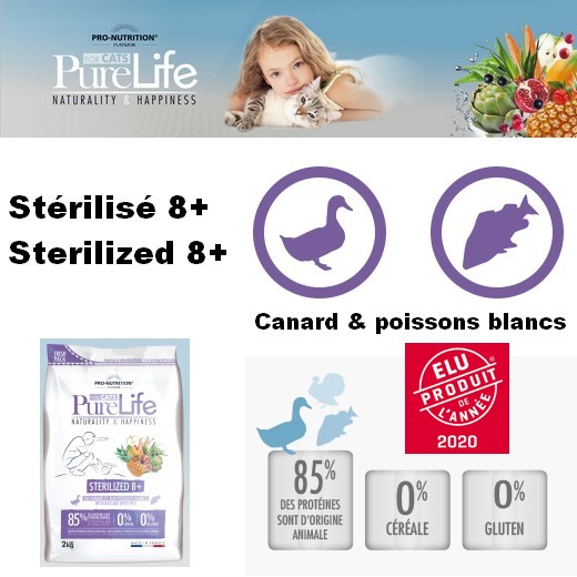 Pure life pour chats - Stérilisé 8+