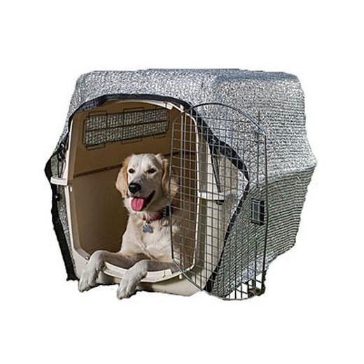 Housse de cage pour chien sur mesure effet laine chevrons neutre -   France