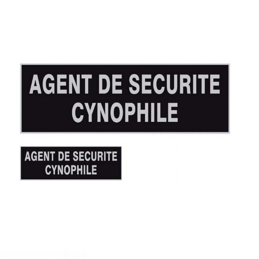 Lot dossard + bande poitrine fond noir lettres grises AGENT CYNOPHILE