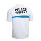 Polo manches courtes Police Municipale P.M. ONE blanc - image 2