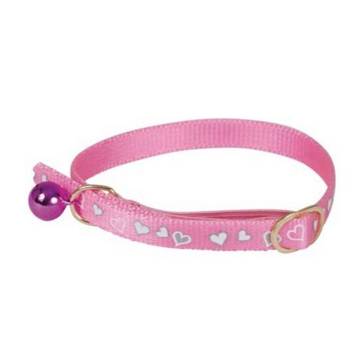 Collier coeur réfléchissant chat