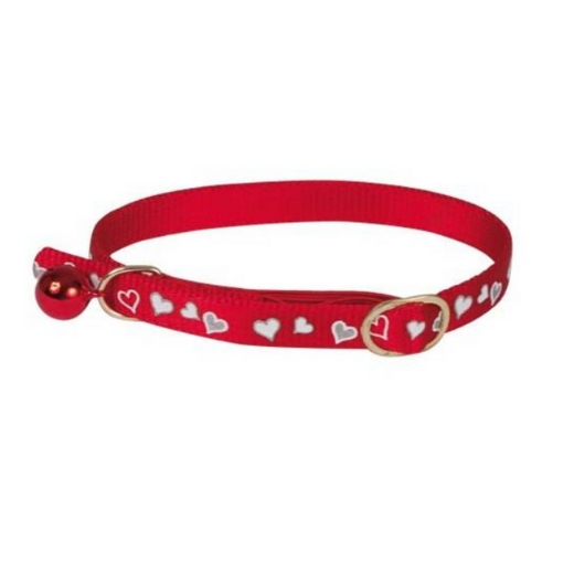 Collier coeur réfléchissant chat