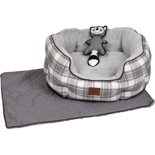 Panier Musa octogonal avec plaid et peluche pour chiens. Corbeille / lit  pour chien : animalerie Morin France