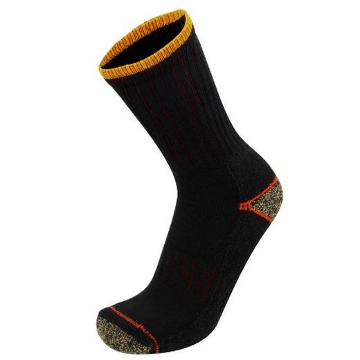 CRONOS 2 paires de chaussettes laine Cordura LMA Lebeurre Noir/Gris Chine/Rouge 