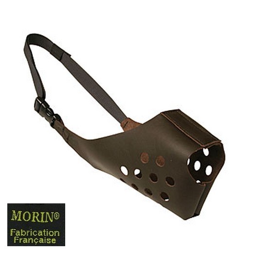 MORIN Museli&egrave;re cuir souple pour chien - Marron