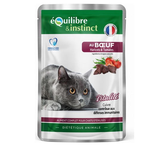 Meilleurs prix pour Equilibre & Instinct - Effilés sauce boeuf, haricots, tomates