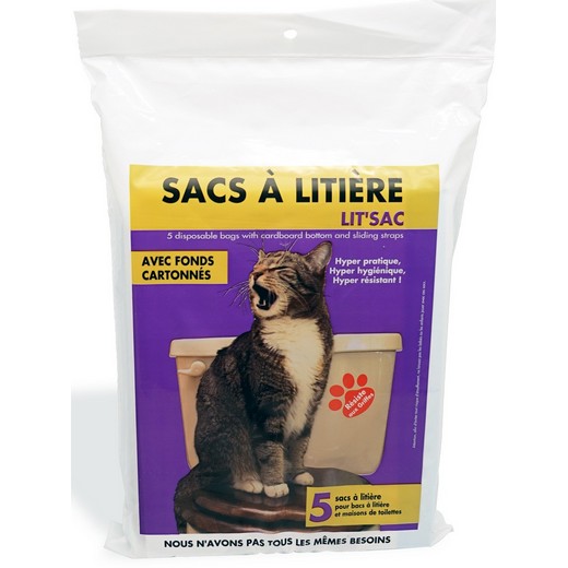 Sacs à litière pour chat avec fond cartonné - Lit'sac PM
