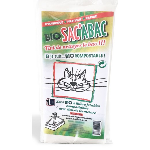 Sacs à litières jetables et compostable avec lien de fermeture - Bio Sac'abac