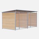 Chenil bois MKS - PROTECTA double 4 x 2 m avec 1 sparation, 2 portes - Faade en barreaux - image 2