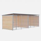 Chenil bois MKS - PROTECTA double 6 x 2 m avec 1 sparation, 2 portes - Faade en barreaux - image 2