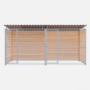 Chenil bois MKS - PROTECTA double 4 x 2 m avec 1 sparation, 2 portes - Faade en grillage