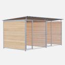 Chenil bois MKS - PROTECTA double 4 x 2 m avec 1 sparation, 2 portes - Faade en grillage - image 2