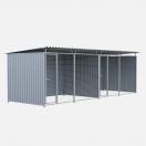 Chenil mtal MKS - METALLO double 6 x 2 m avec 1 sparation, 2 portes  - Faade en barreaux - image 2