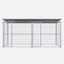 Chenil en kit mtal grillag - double 4 x 2 m avec 1 sparation, 2 portes - MKS