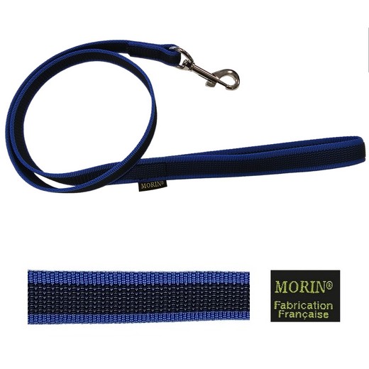 Laisse gomme avec poignée - Bleu foncé