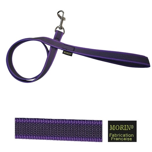Laisse gomme avec poignée - Violet
