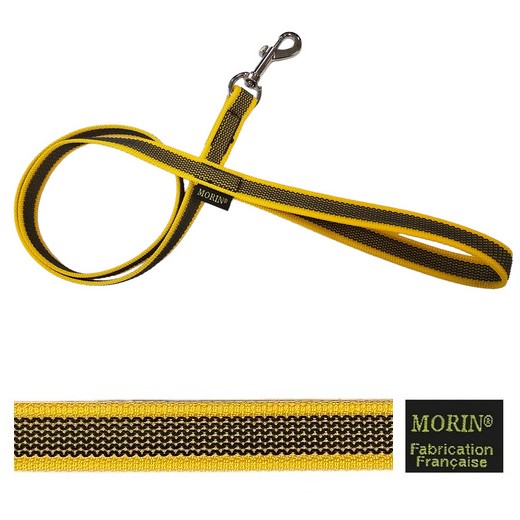 Laisse gomme avec poignée - Jaune
