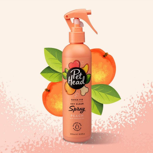 Spray Quick Fix, nettoyant à sec désodorisant parfum PECHE 300 ml - PET HEAD
