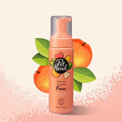 Spray mousse Quick Fix nettoyant pattes et têtes PECHE 200 ml - PET HEAD