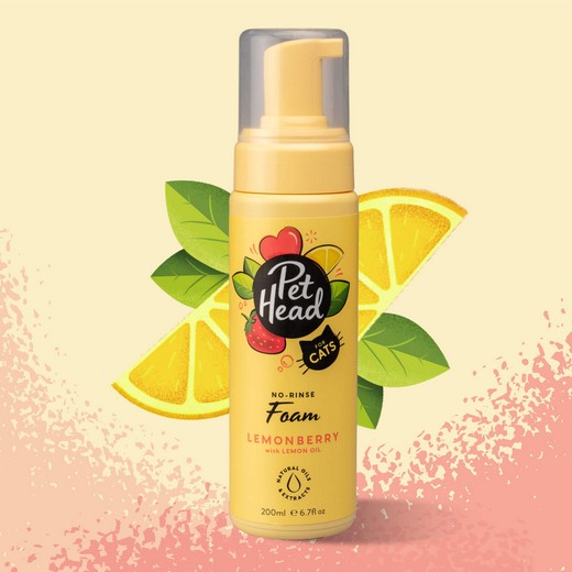 Spray mousse Felin' Good, shampoing sans rinçage LEMON BERRY 200 ml - PET HEAD