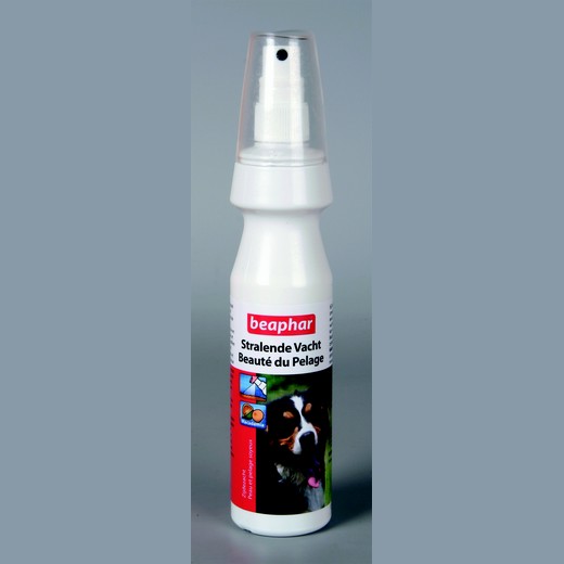 Spray lustreur de poils pour chien.