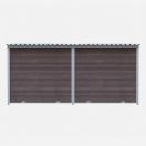 Chenil d�angle en composite WPC BRUN + panneaux grillage MKS - 4m x 2 m - image 4