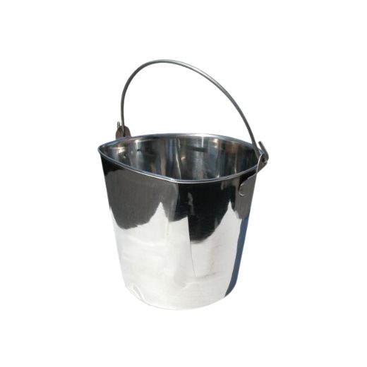 Seau avec coté plat