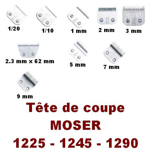 Têtes de coupe pour tondeuse Moser 1225T - 1245 - 1290