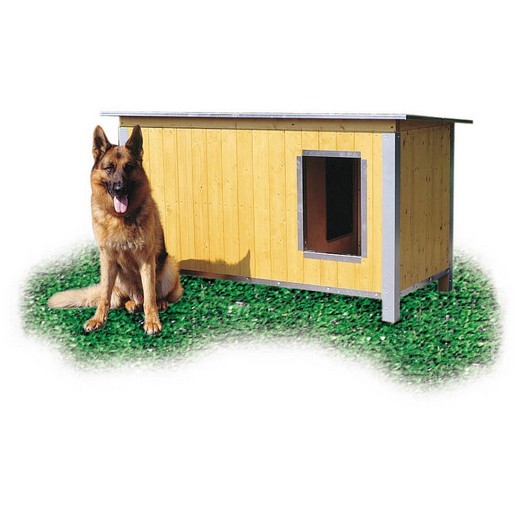 Niche bois CONFORT ISOLEE toit incliné pour chien et chat
