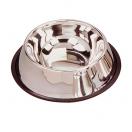 Gamelle pour chien en inox conique anti-glisse.